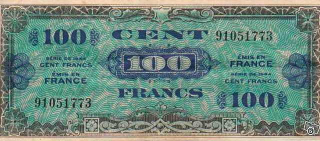 100 francs Drapeau type 1944