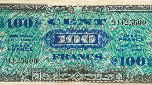 100 francs Drapeau type 1944