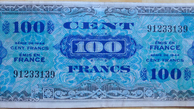 100 francs Drapeau type 1944