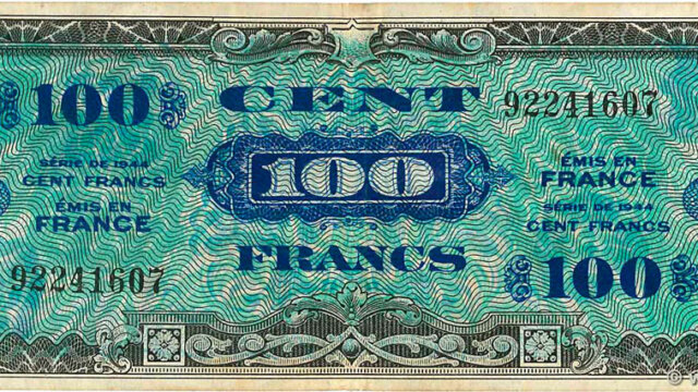 100 francs Drapeau type 1944