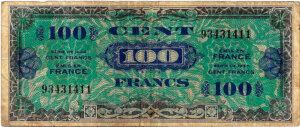 100 francs Drapeau type 1944