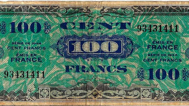 100 francs Drapeau type 1944