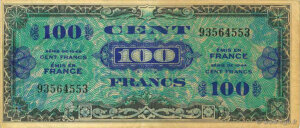 100 francs Drapeau type 1944