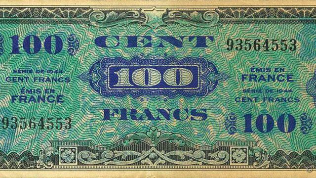 100 francs Drapeau type 1944