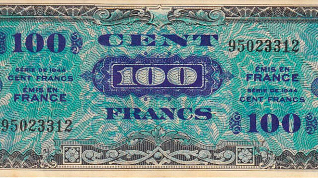 100 francs Drapeau type 1944