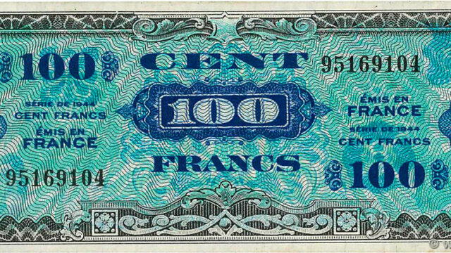 100 francs Drapeau type 1944