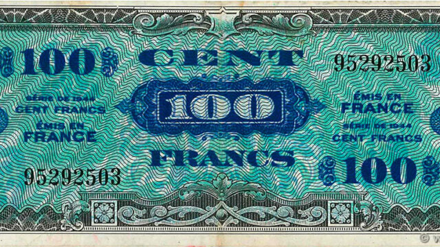 100 francs Drapeau type 1944