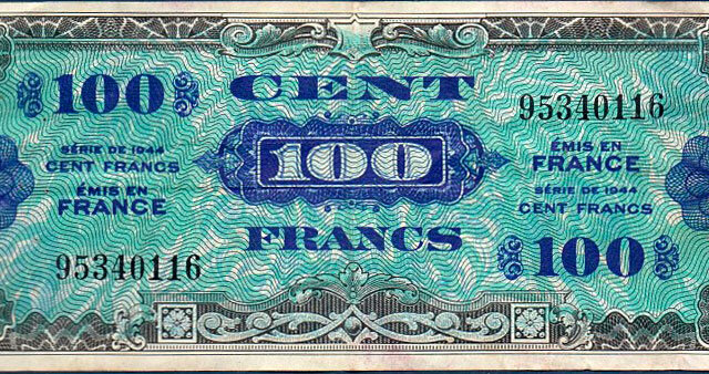 100 francs Drapeau type 1944