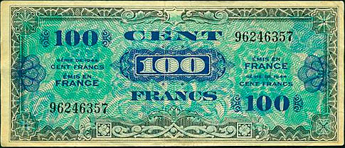 100 francs Drapeau type 1944