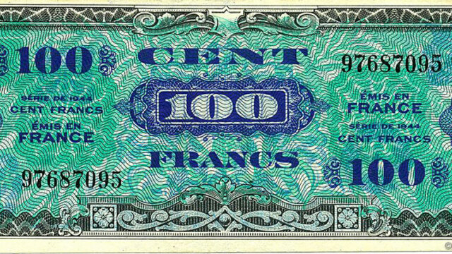 100 francs Drapeau type 1944