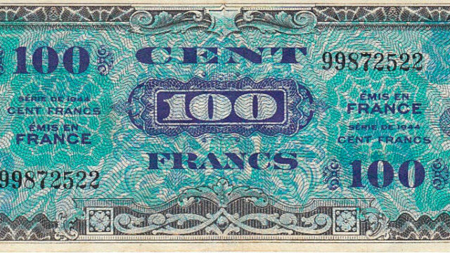 100 francs Drapeau type 1944