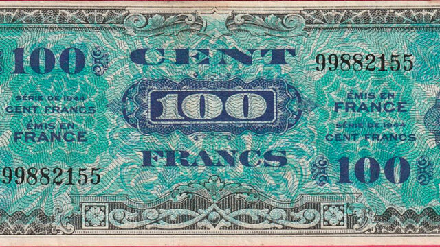 100 francs Drapeau type 1944