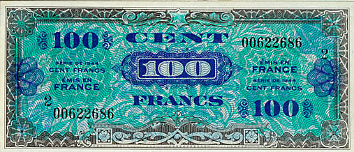 100 francs Drapeau type 1944