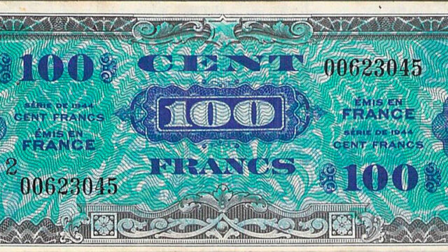 100 francs Drapeau type 1944