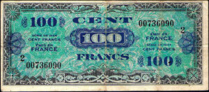 100 francs Drapeau type 1944