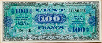 100 francs Drapeau type 1944