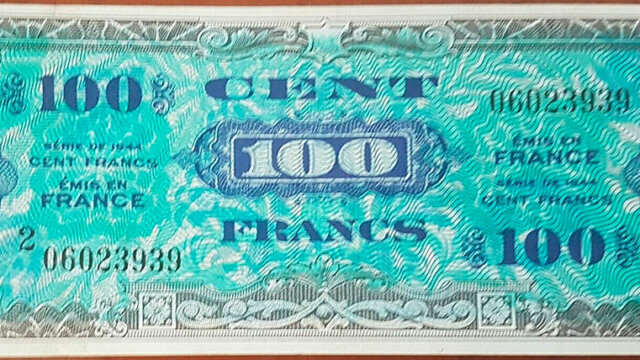 100 francs Drapeau type 1944