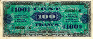 100 francs Drapeau type 1944