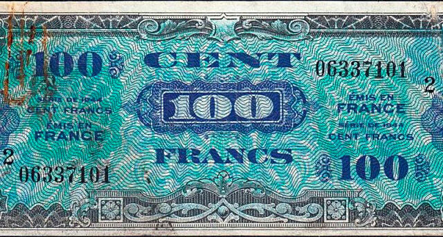 100 francs Drapeau type 1944