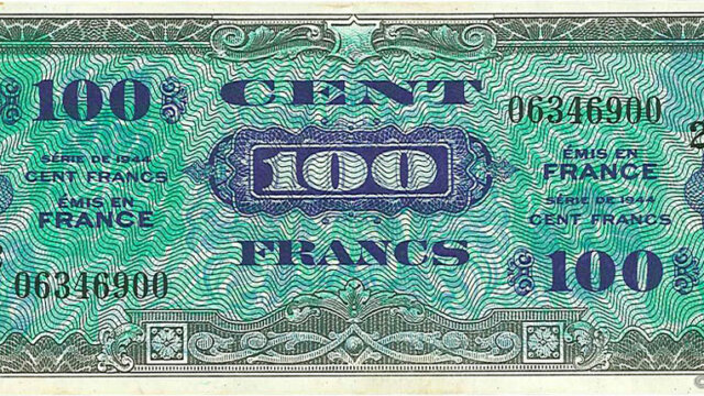 100 francs Drapeau type 1944