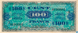 100 francs Drapeau type 1944