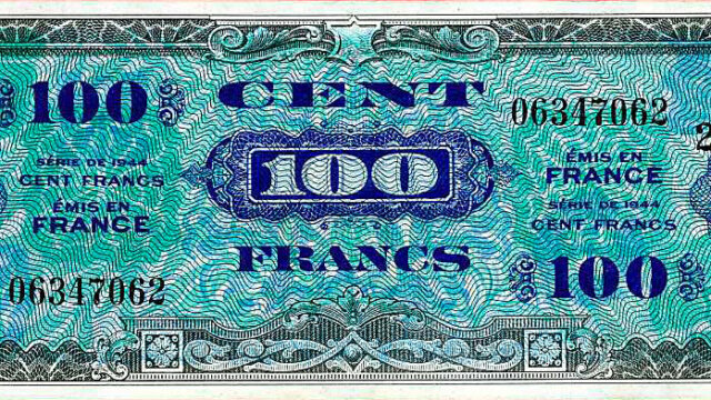 100 francs Drapeau type 1944