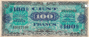 100 francs Drapeau type 1944