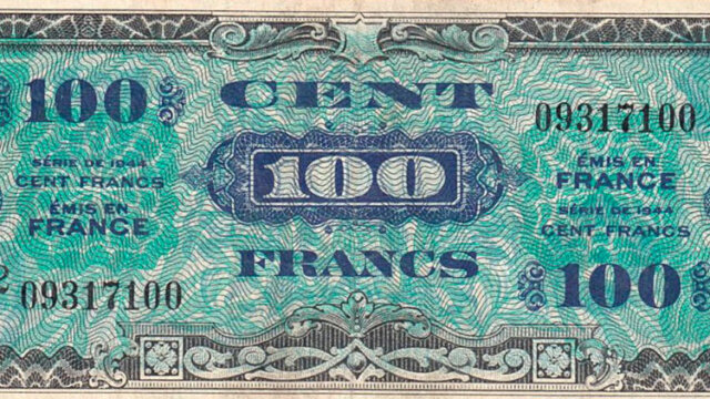 100 francs Drapeau type 1944