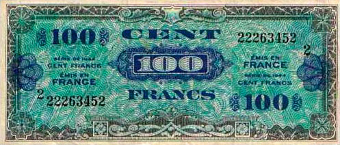 100 francs Drapeau type 1944