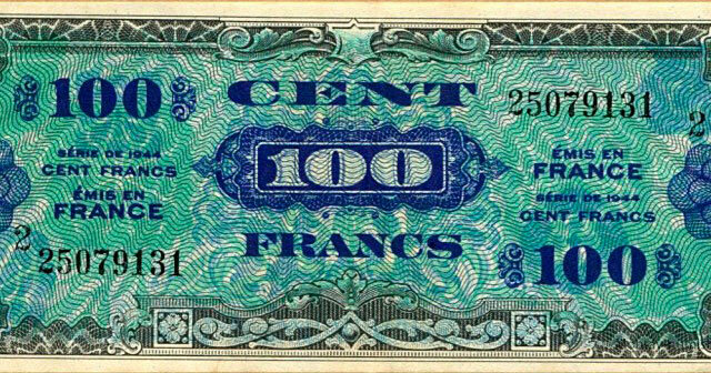 100 francs Drapeau type 1944