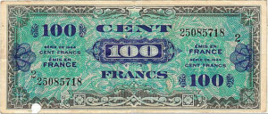 100 francs Drapeau type 1944