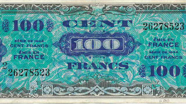 100 francs Drapeau type 1944