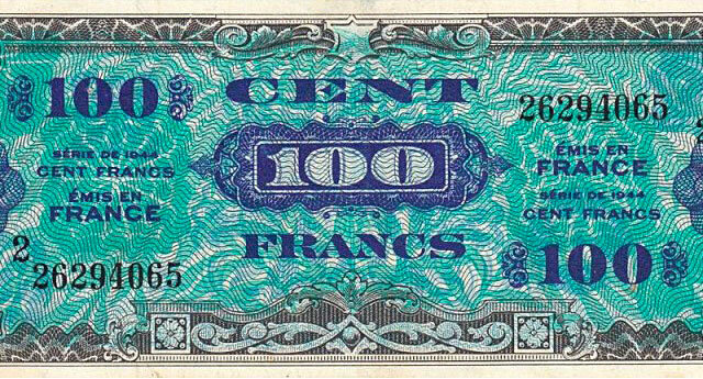 100 francs Drapeau type 1944