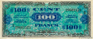 100 francs Drapeau type 1944