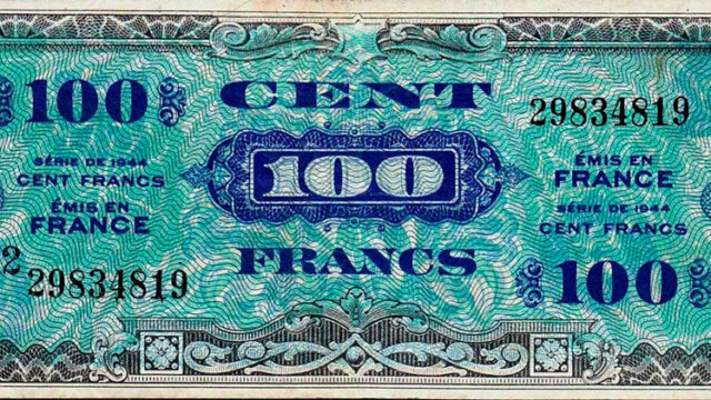 100 francs Drapeau type 1944