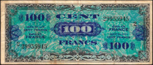 100 francs Drapeau type 1944