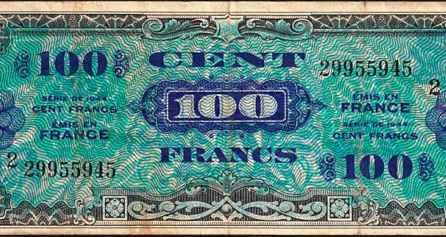 100 francs Drapeau type 1944