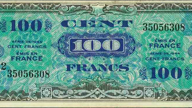 100 francs Drapeau type 1944