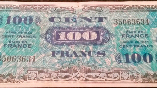 100 francs Drapeau type 1944