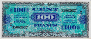 100 francs Drapeau type 1944