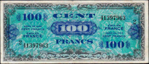 100 francs Drapeau type 1944