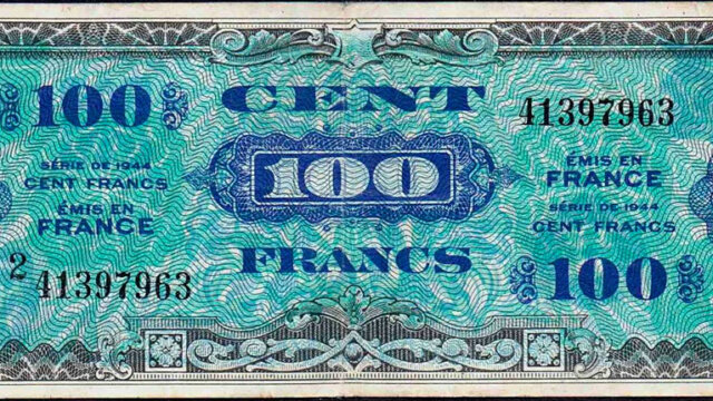 100 francs Drapeau type 1944