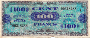 100 francs Drapeau type 1944