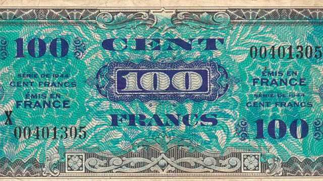 100 francs Drapeau type 1944