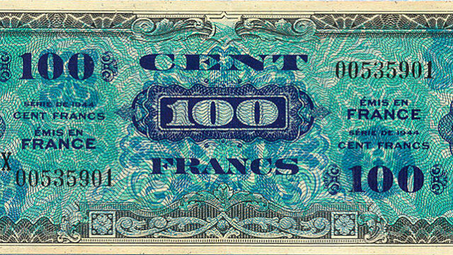 100 francs Drapeau type 1944