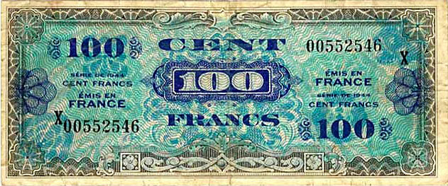 100 francs Drapeau type 1944