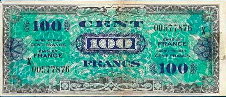 100 francs Drapeau type 1944