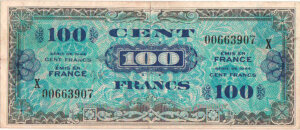 100 francs Drapeau type 1944