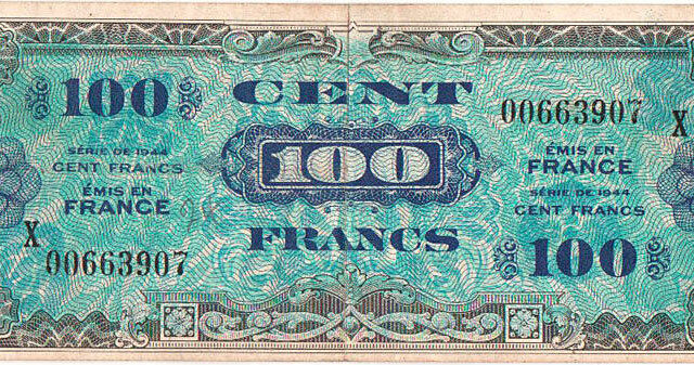 100 francs Drapeau type 1944