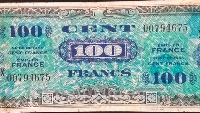 100 francs Drapeau type 1944